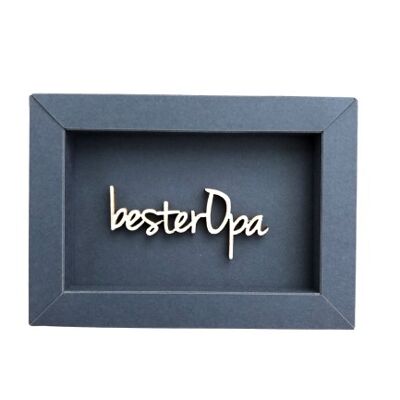 Best grandpa - frame card wood lettering magnet