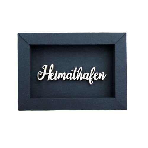 Heimathafen - Rahmen Karte Holzschriftzug Magnet