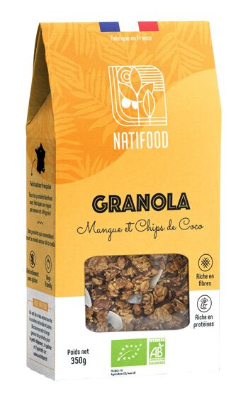 Granola Mangue et Chips de Coco 350g BIO 2