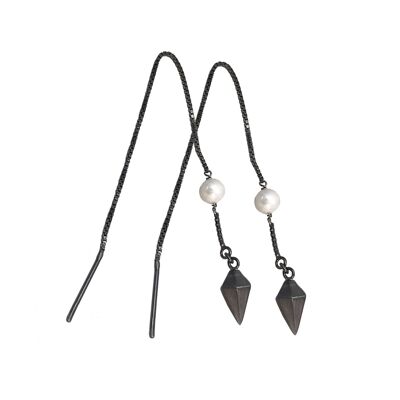 Rita chain earrings oxidized