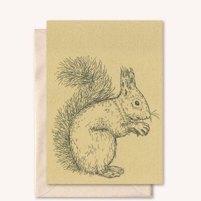 Nachhaltige Karte + Umschlag | Eichhörnchen | Nussbaum