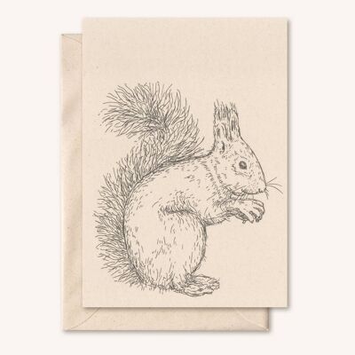 Sustainable card + envelope | Animal Squirrel | elderflower