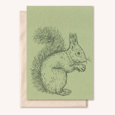 Sustainable card + envelope | Animal Squirrel | rosemary