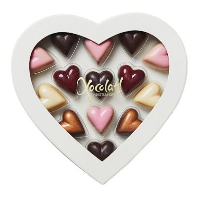 Confezione regalo 14 cuori di cioccolato