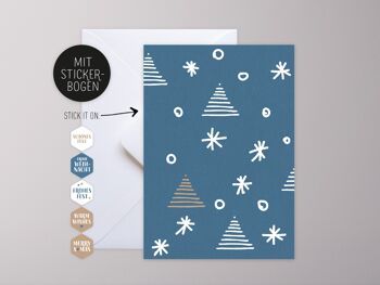 Ensemble de 10 cartes de Noël comprenant des enveloppes et des feuilles d'autocollants 3
