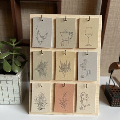 90 sustainable gift cards + card rack