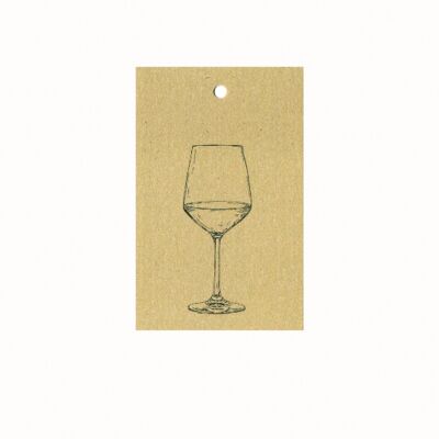 Bicchiere da vino con carta regalo sostenibile