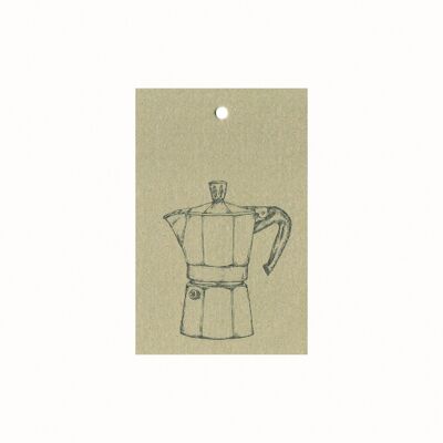 Nachhaltige Geschenkkarte für eine Moka-Kaffeekanne