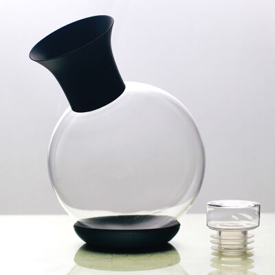 Spherical Wine Aerator Carafe (1000mL). BLACK
