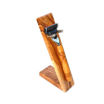 Holder HELGOLAND for wet razors, olive wood