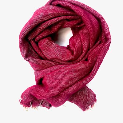Yak Wool Scarf | Handwoven | 190x75 | Fuchsia Pink | fair trade