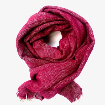 Yak Wool Scarf | Handwoven | 190x75 | Fuchsia Roze | fairtrade