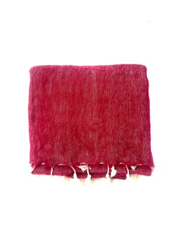 Écharpe en laine de yak | Tissé à la main | 190x75 | Rose Fuchsia | commerce équitable 2