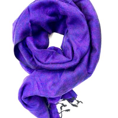 Bufanda de lana de yak | Tejida a mano | 190/75 | Morada | Comercio justo