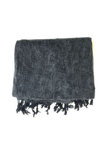 Écharpe en laine de yak | Tissé à la main | 190x75| Gris anthracite | commerce équitable 2
