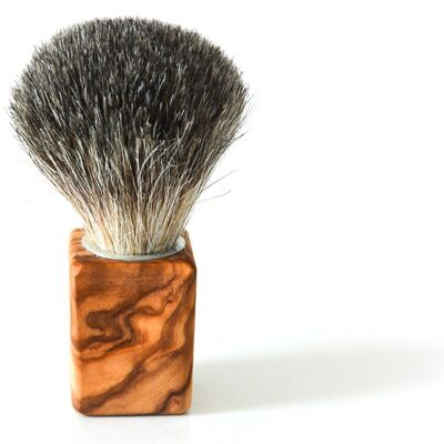 Shaving brush CUBUS with handle made of olive wood, badger hair