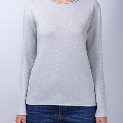 Crew neck jumper with a rolled finish -3