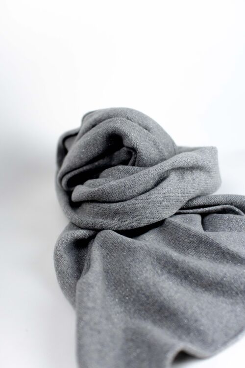 Eco-cashmere lurex scarf grey