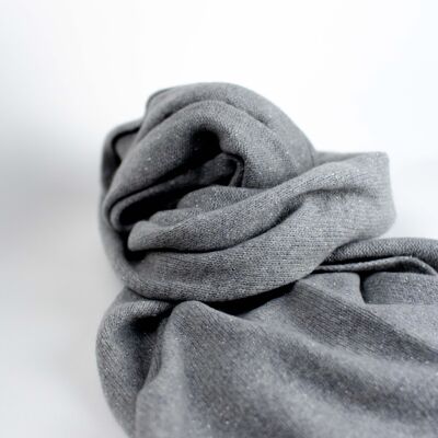 Eco-cashmere lurex scarf grey