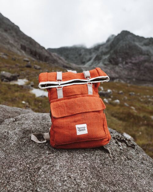 Annapurna Hemp Roll Top Backpack - Orange