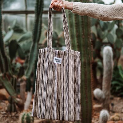 Borsa tote in canapa - Righe