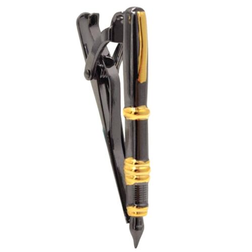 Fountain Pen Tie Clip - Black And Gold