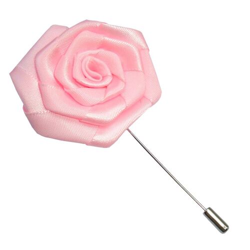 Rose Pastel Pink Jacket Lapel Pin - 4cm Diameter