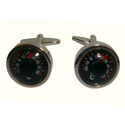 Thermometer Cufflinks- Silver