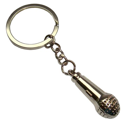 Microphone Keyring - Silver