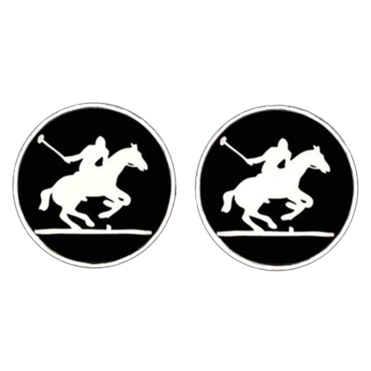 Boutons de manchette Polo Player - Noir.Blanc