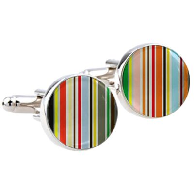 Stripe Cufflinks - Multi Colour