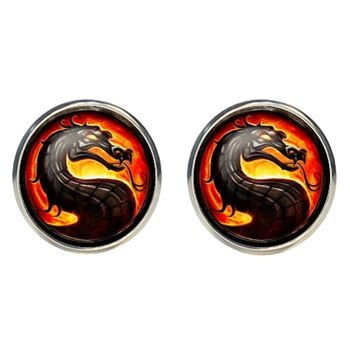 Boutons de Manchette Dragon - Noir.Or.Rouge 1