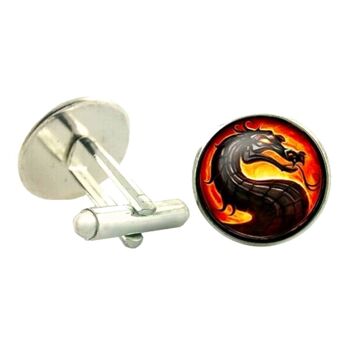 Boutons de Manchette Dragon - Noir.Or.Rouge 2