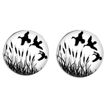 Boutons de manchette Flying Ducks - Blanc.Noir 3