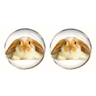 Rabbit Cufflinks - Beige.White