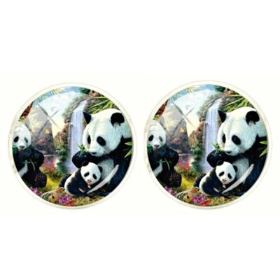 Panda Bears Cufflnks - Black and White