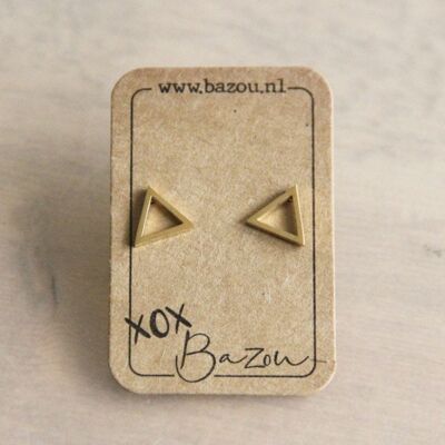 Stainless steel ear studs open triangle- goldcolor