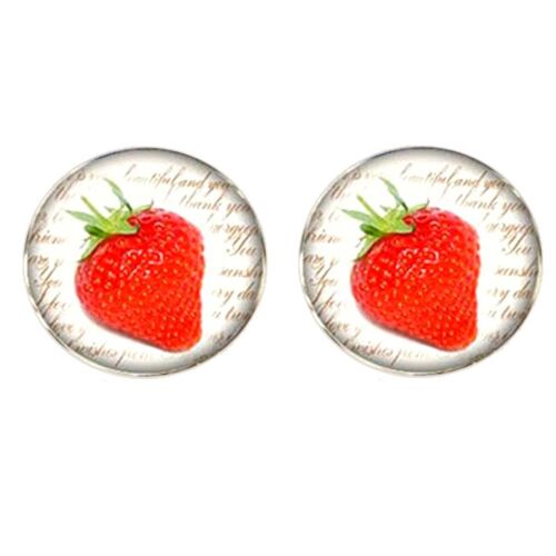 Strawberry Fruit Cufflinks - Red