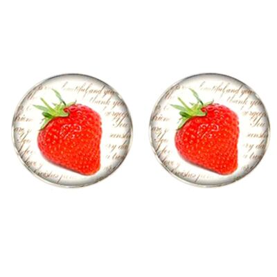 Strawberry Fruit Cufflinks - Red