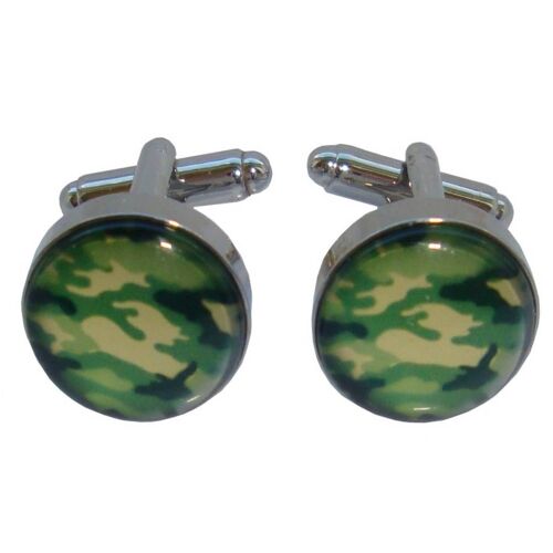 Camouflage -  Cufflinks -Green.Beige