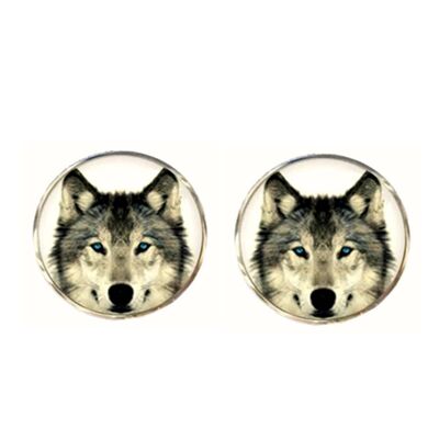 Arctic Wolf Cufflinks- Grey.White