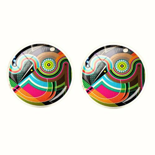 Swirl Cufflinks - Multi Colour