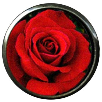 Boutons de Manchette Fleur Rose - Rouge 4