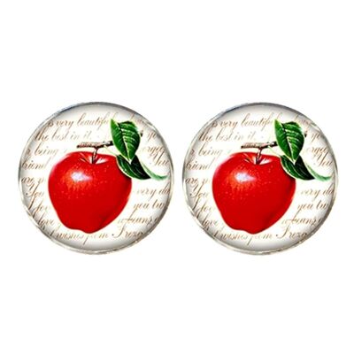Apple Fruit Cufflinks - Red
