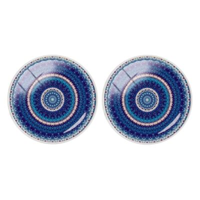 Cercles concentriques - Bleu.Blanc