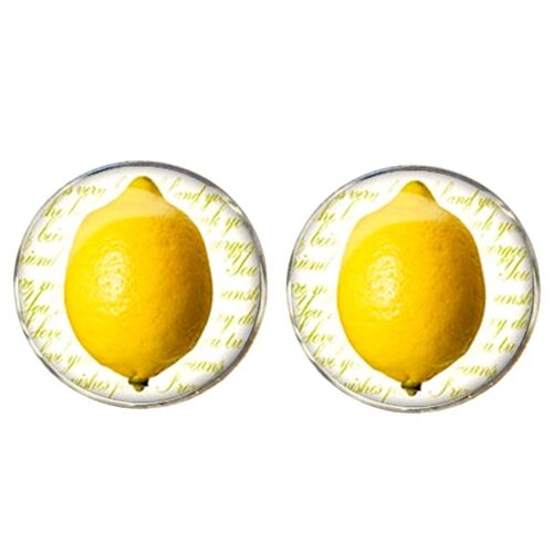Lemon Fruit Cufflinks - Yellow.White