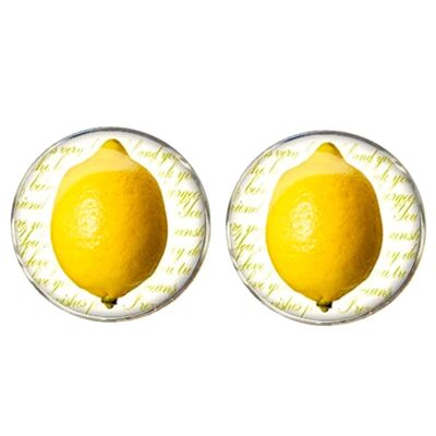 Lemon Fruit Cufflinks - Yellow.White