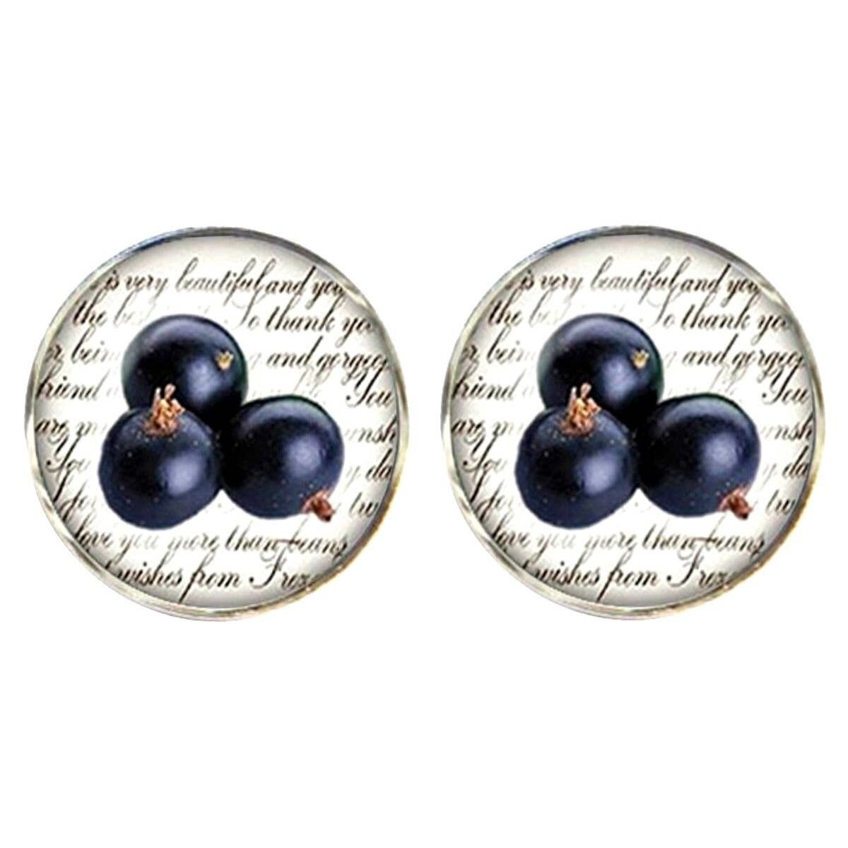 Blackcurrant Cufflinks - Purple.White
