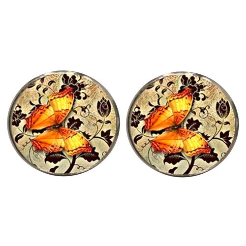Butterfly Cufflinks - Yellow And Fawn