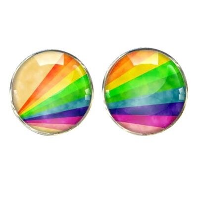 Rainbow Stripe Cufflinks - Multi Colour